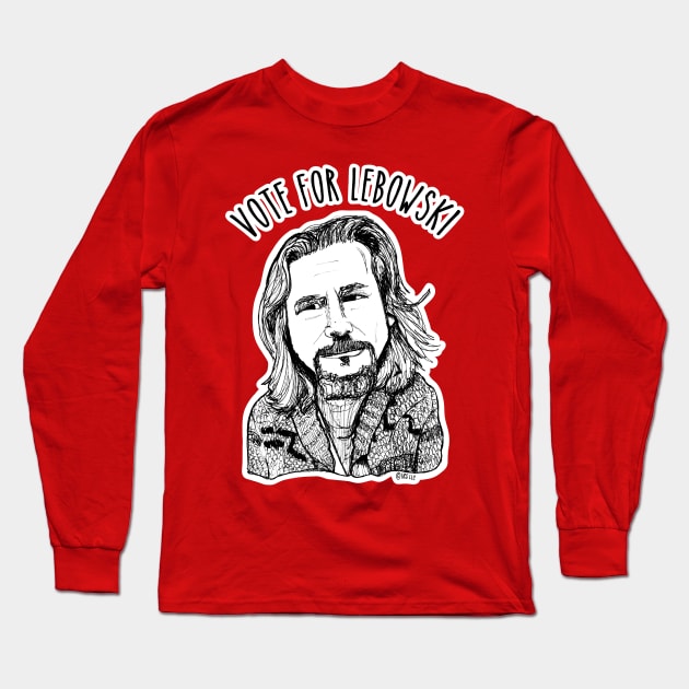 Vote for Lebowski Long Sleeve T-Shirt by inkeater